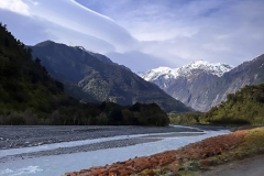 Volutus Cloud, Waiho River, and Mt. Cook